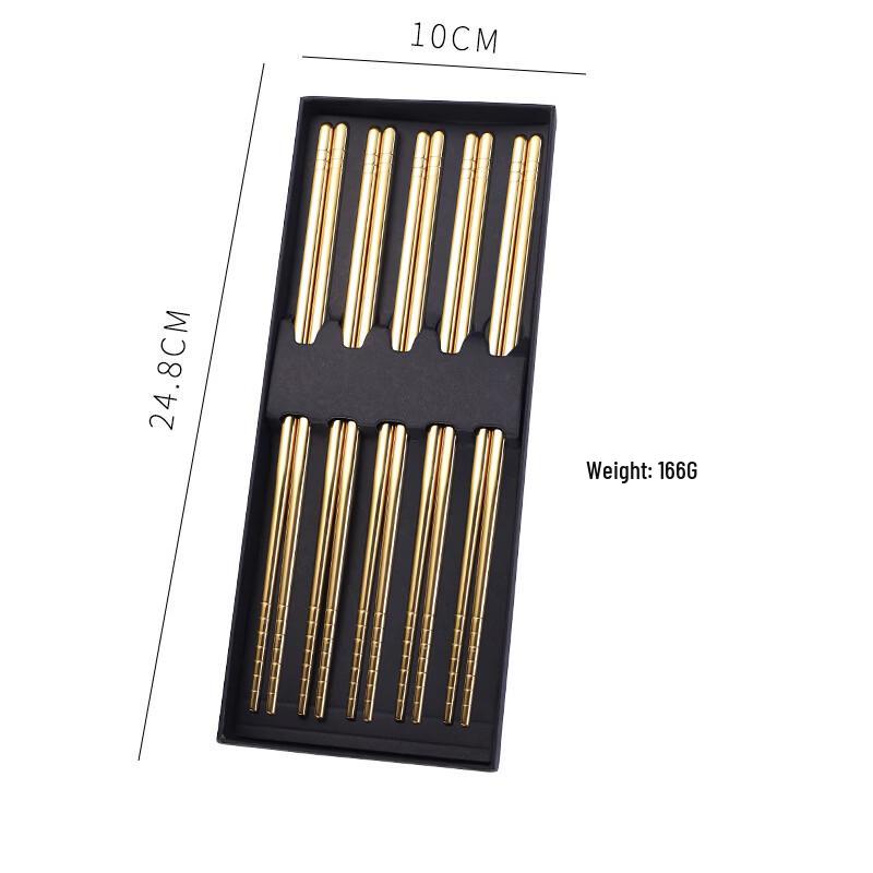 

RuHan Gold-Plated Stainless Steel Chopsticks