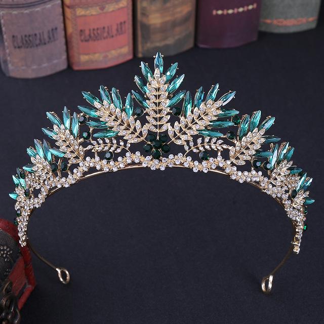 Baroque Bronze Black Crystal Beads Bridal Tiaras Rhinestone Diadem Pageant Crown For Brides Headbands Wedding Hair Accessories