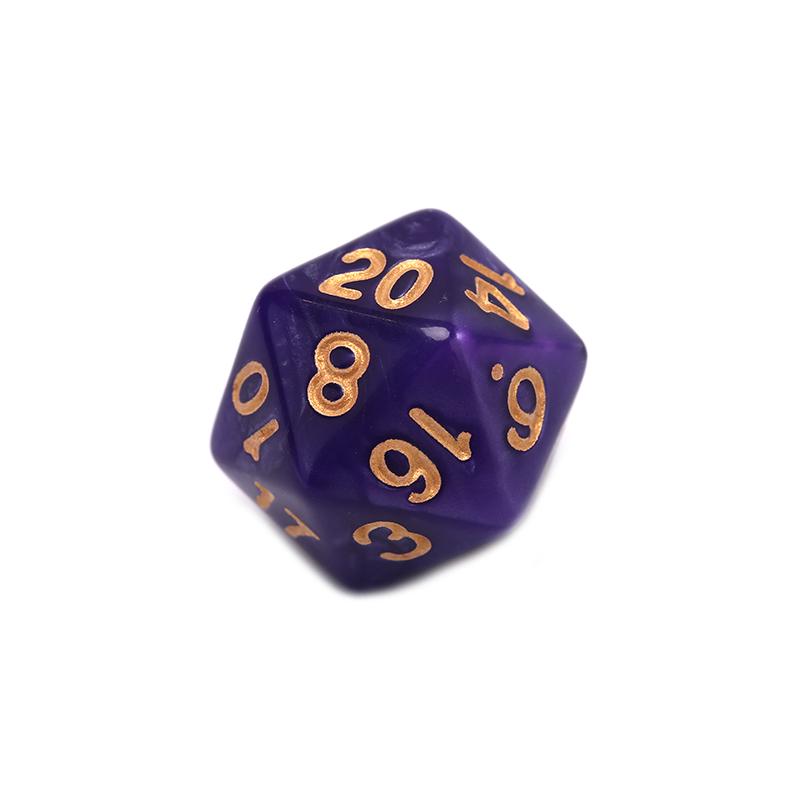 1PC Durable Pearlized D20 Dice Acrylic 20 Sided Dice for Board Game