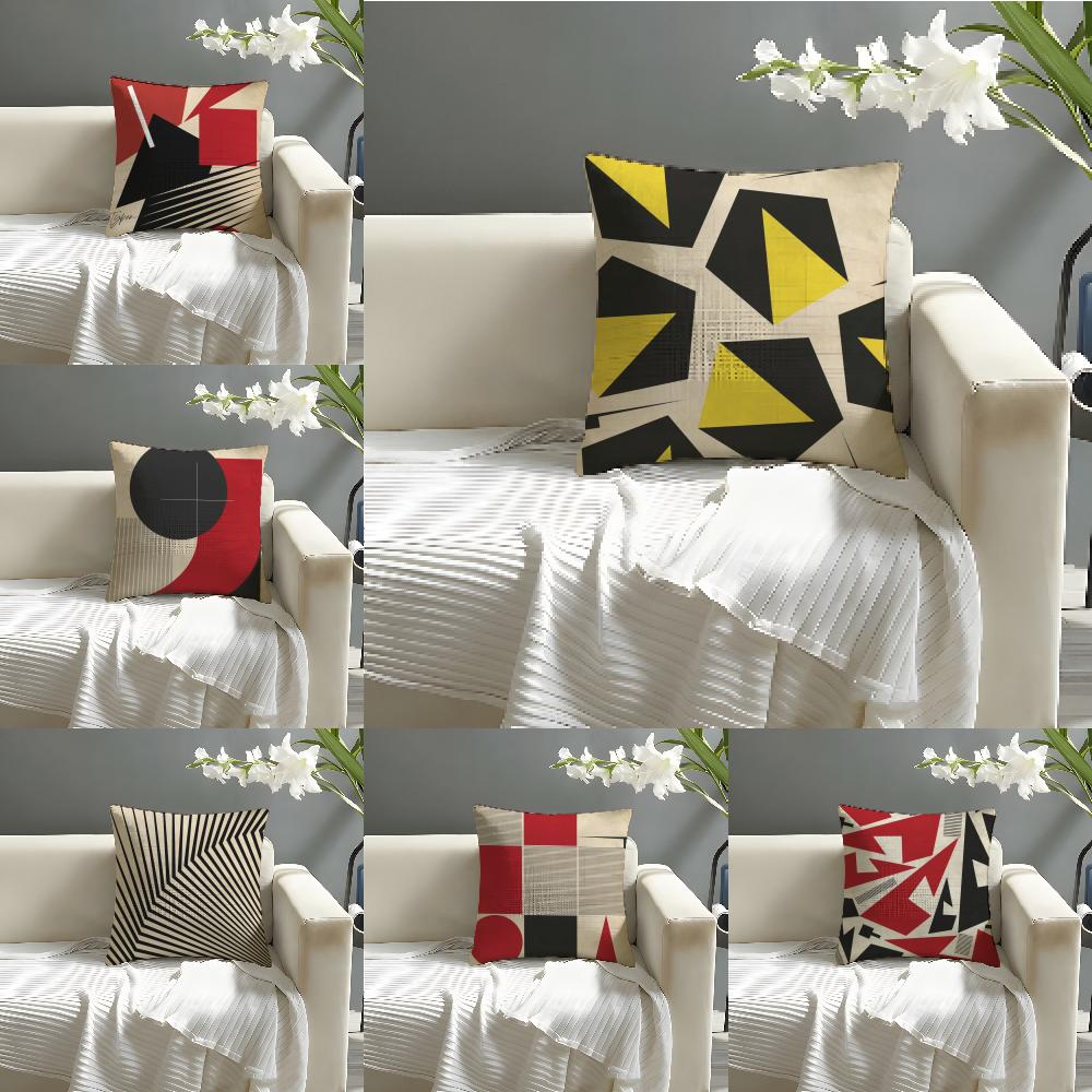 Artist Iikuo Ueda Typon Pillow Case Natural Linen Organic Fabric DoubleSided Printing Sofa Home Decor Cushion Cover