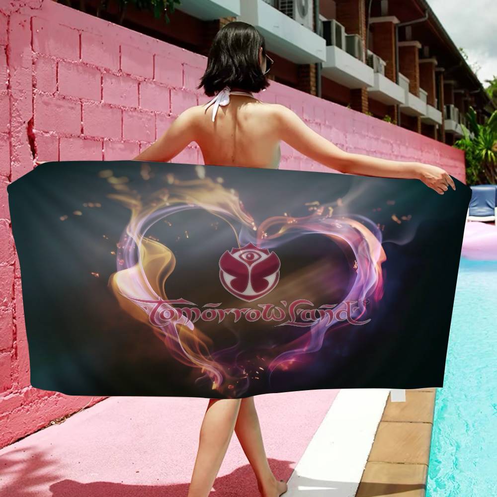 T-Tomorrowlands Music Logo Microfiber Beach Towel Absorbent Quick dry Soft Yoga Swimming Resort Mountain Climbing Towel