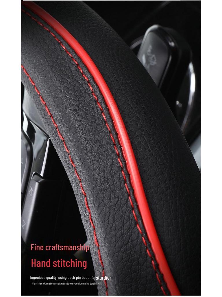 Universal Non-slip Leather Steering Wheel Cover for All Seasons