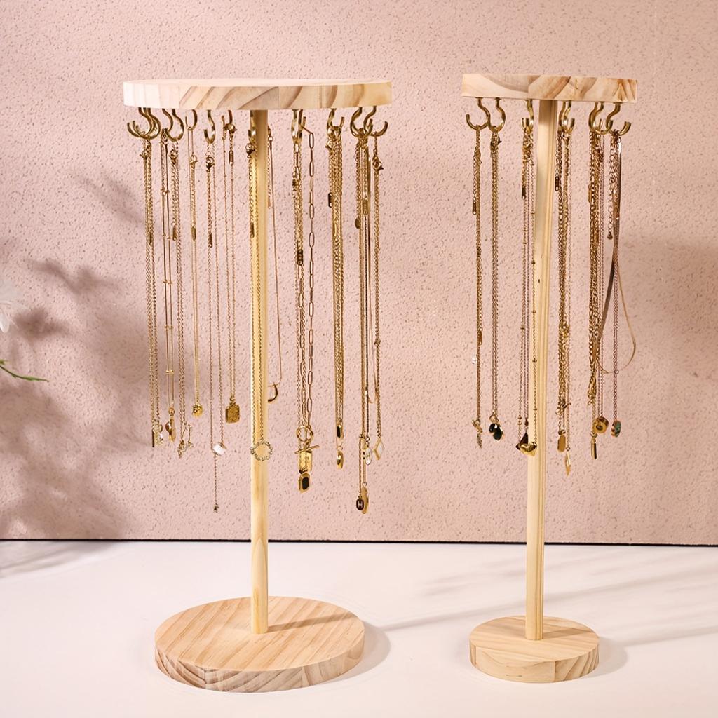 1pc,Wooden Jewelry Rack, Necklace, Earring, Pendant Display Rack, Jewelry Manager, Jewelry Hook, Multifunctional Storage Rack
