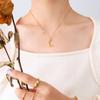 Retro Japanese Crescent Moon Necklace In 18K Gold-Plated Stainless Steel
