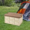 Collapsible Storage Bin Container with Wooden Lid for Indoor Fishing Outdoor
