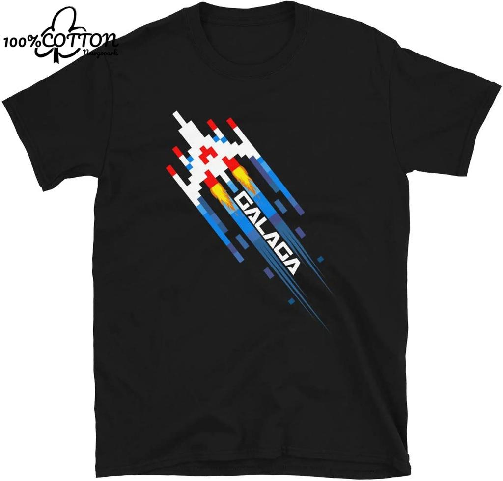 LE Cool Arcade Galaga Video Game Retro Vintage 80s Invader Space Gaming Alien T Shirt for Men 100% Cotton