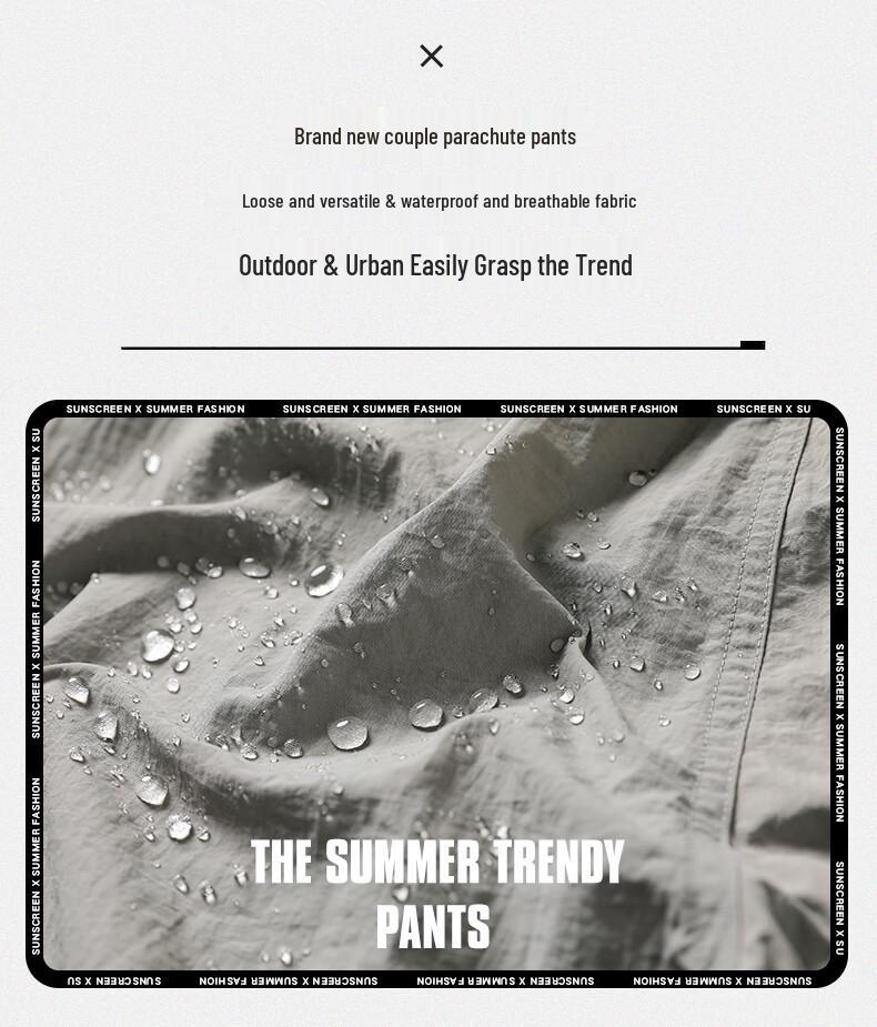 Mark Fairwhale Unisex High-Waist Straight Leg Parachute Cargo Pants