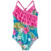 2023 Floral Ruffle One-Piece Swimsuit for Girls