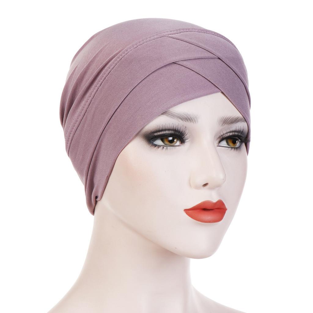 Knitted Turban Cap With Cross Front Style For Women Summer Winter Fashion