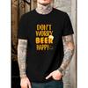 European Sizes Men'S Summer Casual Short-Sleeve T-Shirt with a Beer Graphic
