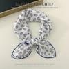 Elegant Cashew Small Square Scarf Cherry Floral Printed Silk Scarf Scarf Hair Band Flower Square Handkerchief Beach