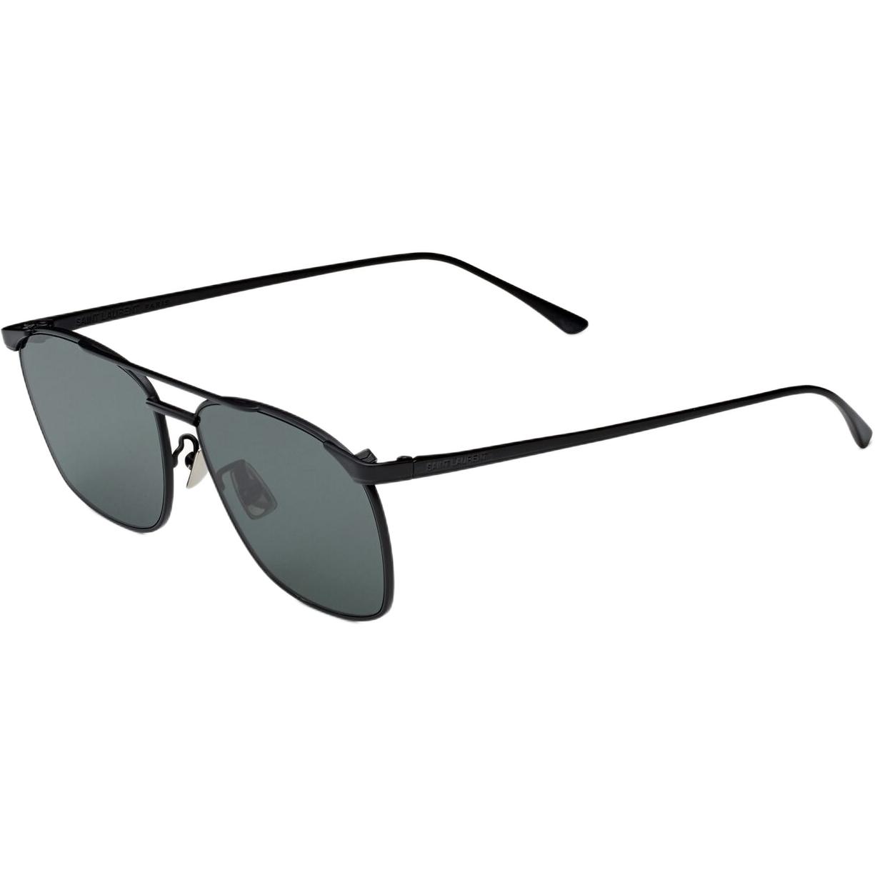 

Saint Laurent Logo Metal Pilot Sunglasses Unisex sunglasses Black 822257-Y9969-1000 57,Black