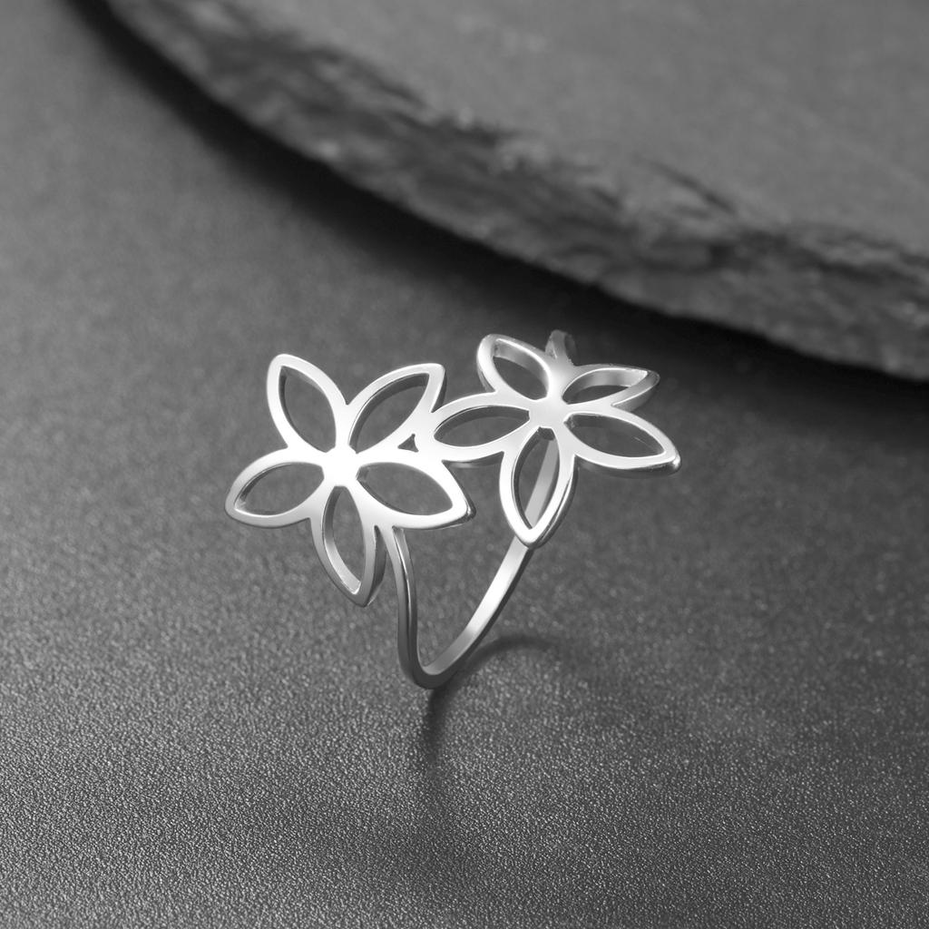 Cazador Flowers Rings for Women Gold Color Finger Rings Stainless Steel Jewelry 2026 Trend Party Birthday Gift Wholesale