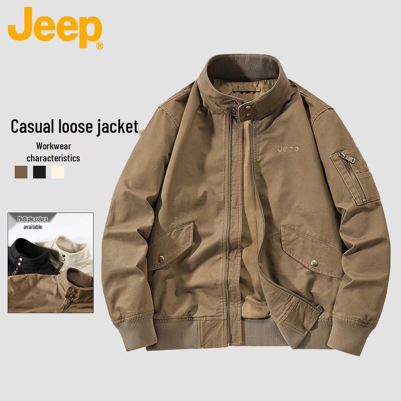 Jeep Men's American Retro Stand Collar Casual Jacket