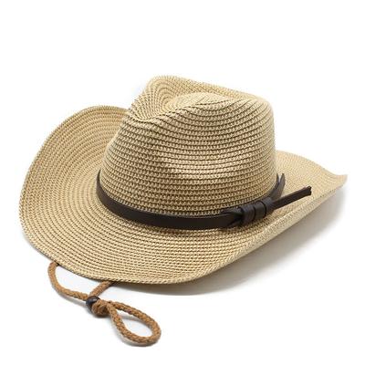Retro Big Eaves Soft Straw Weaving Spring, Summer And Autumn Unisex Western Denim Straw Hat Shading Sun Protection Breathable