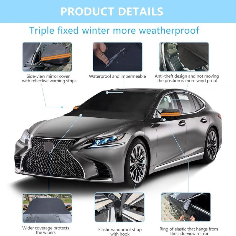 Car windshield anti-frost snow cover with side mirror cover thickened winter waterproof car clothing SUV commercial vehicle