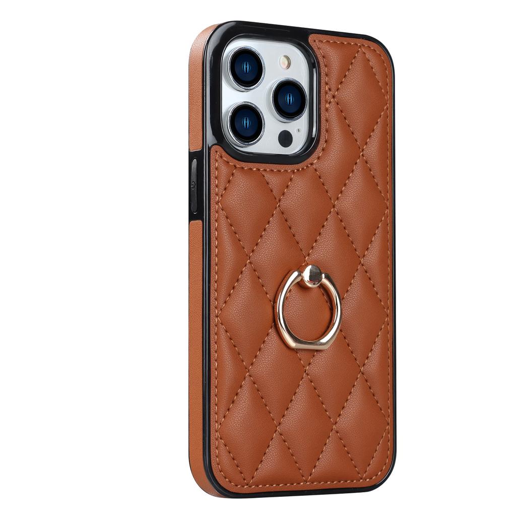 Luxury Leather with Ring Holder Soft Case for iPhone 15 14 13 11 Pro Max 12 Mini XS XR X 8 7 6 6S Plus 14Pro 13Pro Shockproof Cover