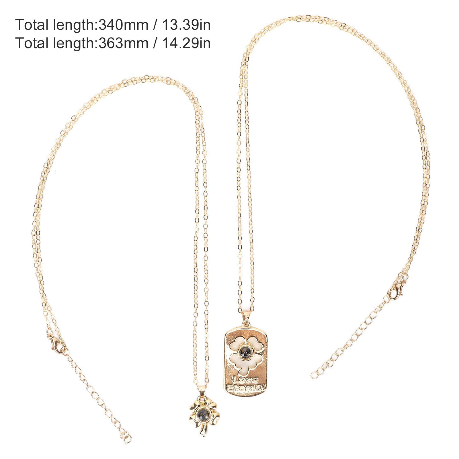 2pcs Exquisite Four Leaf   Necklace Pendants Necklace Valentine s Day Necklace