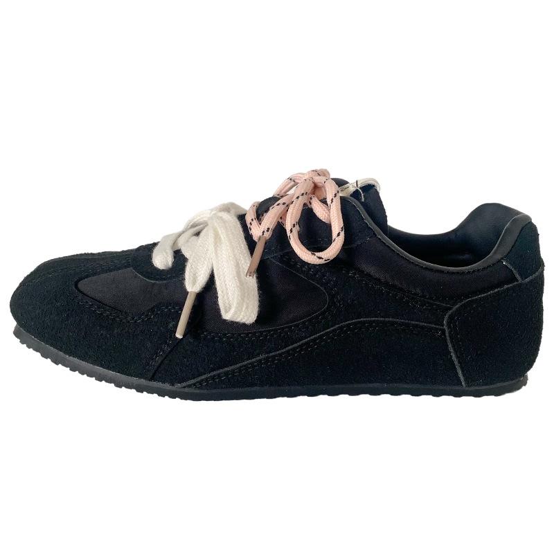 

A9849 latex insole/black and white two-color light German training shoes women s shoes board shoes little white shoes Forrest Gump shoes 2024 new 35 чёрный