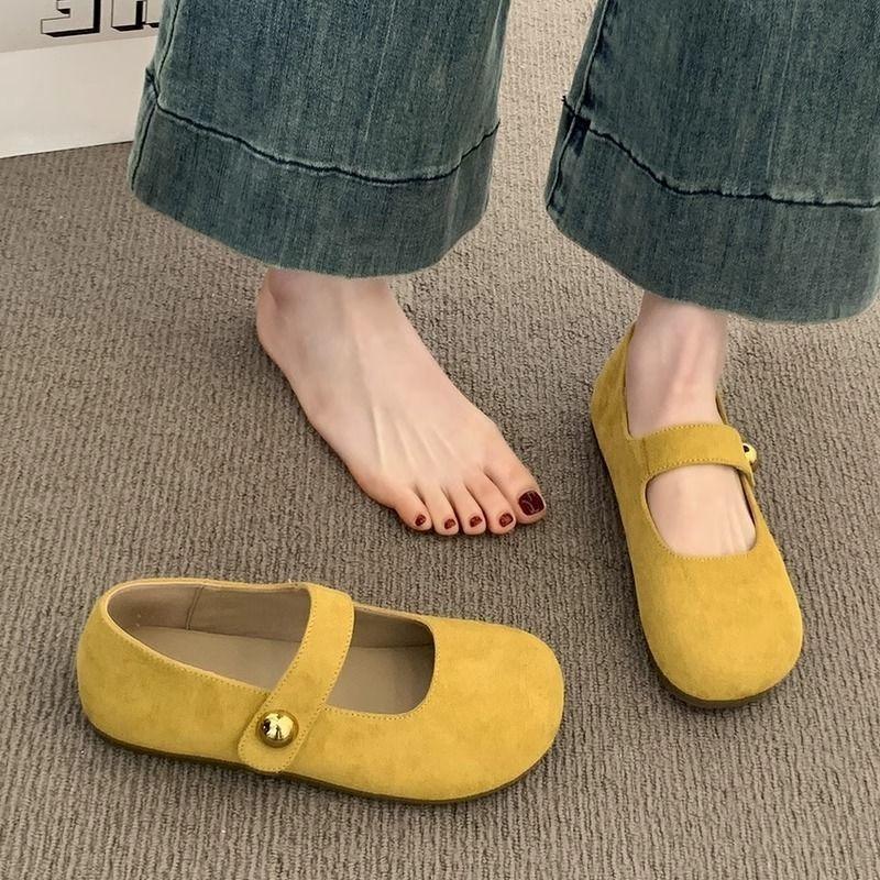 All-inclusive Shallow Mouth Flat-bottomed Doudou Shoes Women's Summer New Gentle Retro One-word Single Shoes