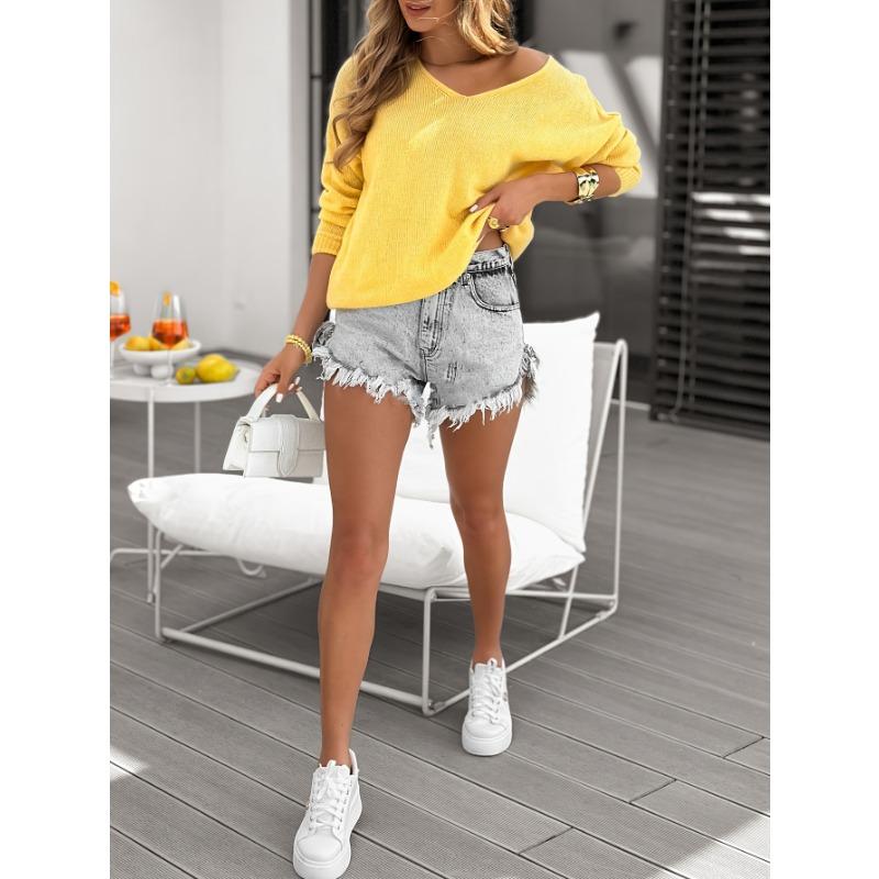 Women S V Neck Long Sleeve Pullover Knit Sweater
