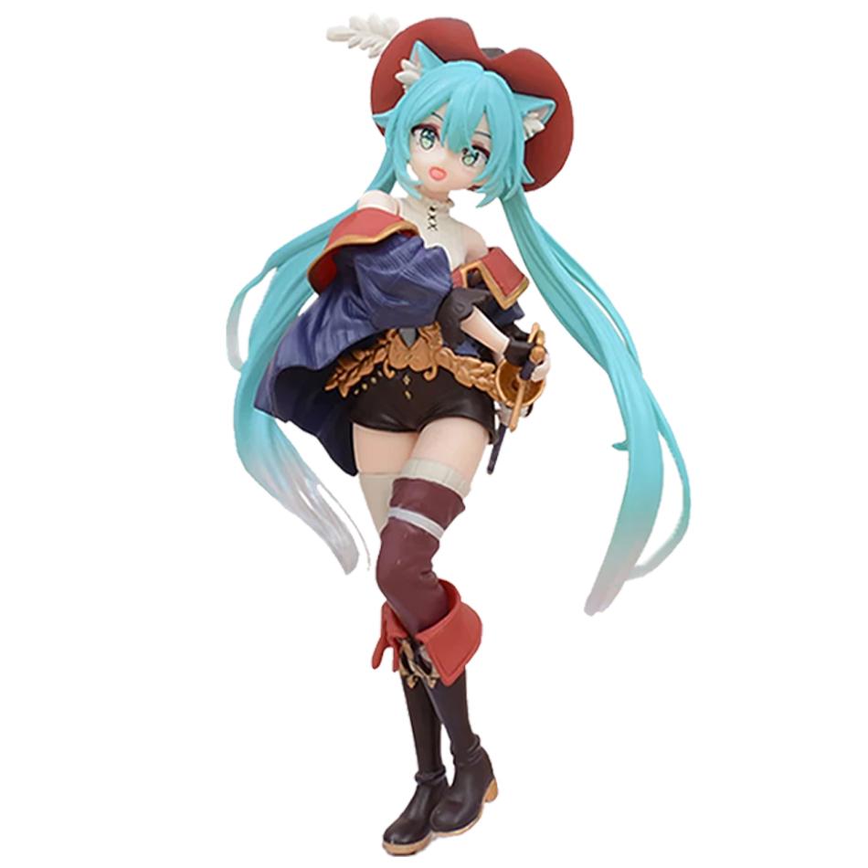 Anime Hatsune Miku Figure Fairy Tale Wonderland Hatsune Miku Puss in Boots Kawaii Action Figures Adult Collection Model Toy Gift