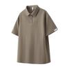 Men Turn Down Collar Short Sleeve Polo Shirt Splice Detail Loose Casual Business Daily Tops
