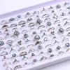 20/30Pcs/Lot Vintage Boho Glass Turquoise Rings Fashion Women Vacation Style Daily Festival Jewelry Party Decoration Gifts
