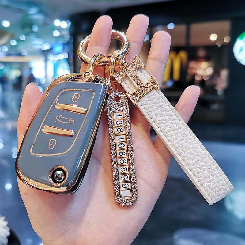 New TPU Car Remote Key Case Cover Protect Shell Bag For Peugeot 3008 308 408 407 5008 For Citroen C1 C2 C3 C4 C5 DS3 DS4 DS5 DS6