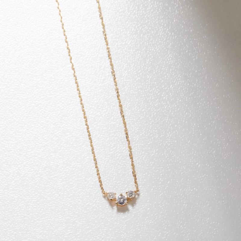 925 Sterling Silver Plating 18K Gold Inlaid Three 5A Zircon Pendant Necklaces for Women Fashionable Temperament Simple Jewelry