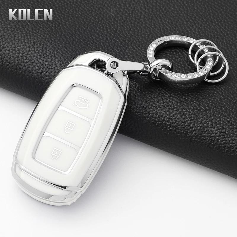 Fashion Tpu Car Key Case Cover For Hyundai Elantra Grandeur Accent Solaris Sonata Palisade Kona Creta I20 I30 Ix35 Ix25 Keychain