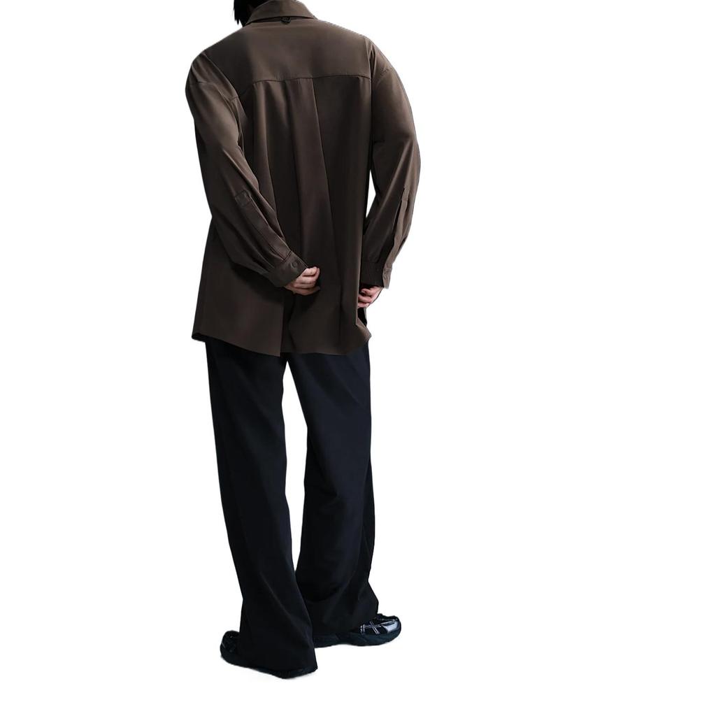 Nike SS25 24.7 Perfect Stretch Solid Soft Fitted Comfortable Breathable Long Sleeve Shirt Women shirts Brown HM8385-004