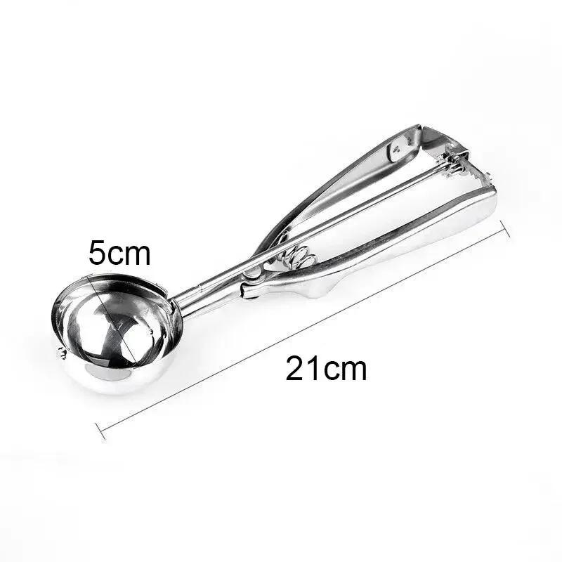 New Kitchen Ice Cream Mash Potato Scoop Stainless Steel Spoon Spring Handle Kitchen Accessories Wholesale 3 Size for Choose