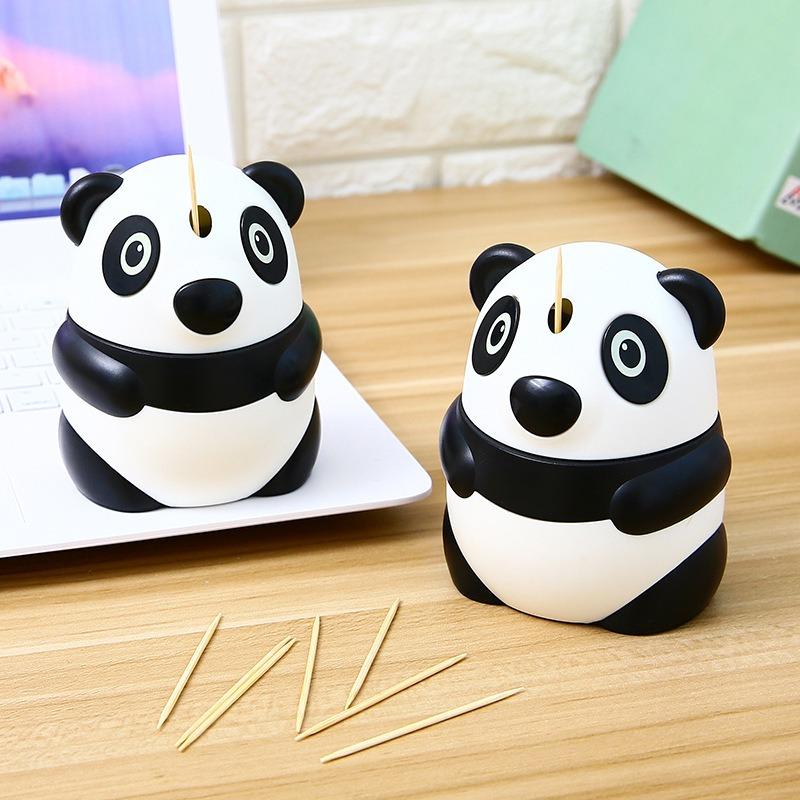 1Pc Creative Automatic Plastic Toothpick Holder Press Cartoon Panda Toothpick Box Fashion Personality Cute