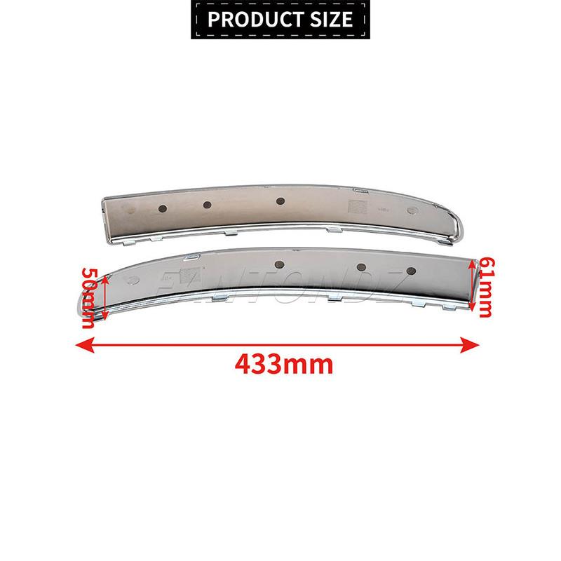 For Fiat 500 2007-2015 Chromium Styling Front Bumper Moulding Lower Chrome Trim Left Right 735455056 735455057