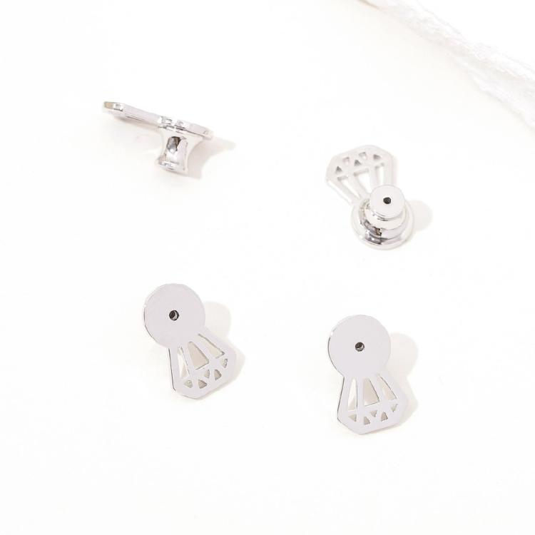 4 Stück Ohrringverschlüsse Verriegelbare Ohrringteile Ohrstecker Diamantenform Ohrschmuck Zubehör Bieten Verbesserte Stabilität