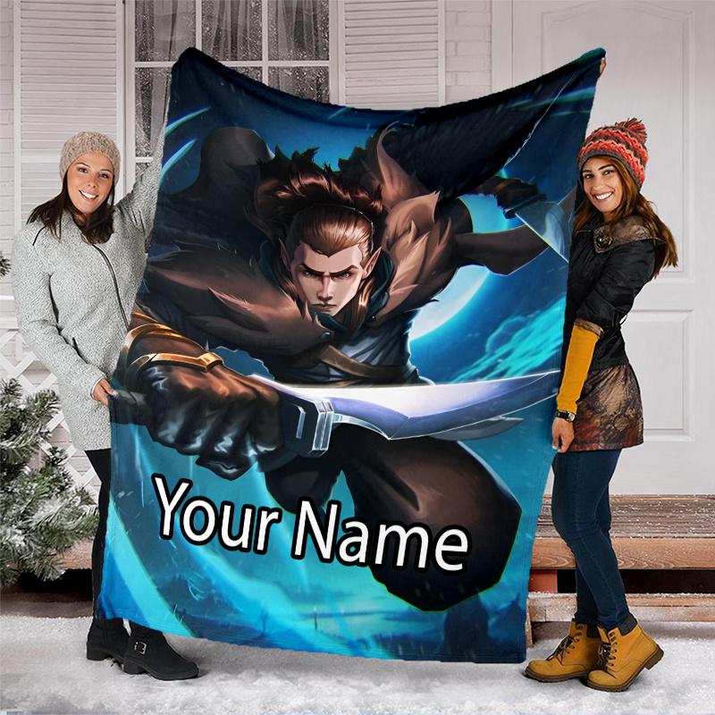 Custom Name Vox Machina Theme Printed Blanket - Perfect for Couch, Bed, Travel & Outdoor Use | Machine Washable, Cozy & Durable.
