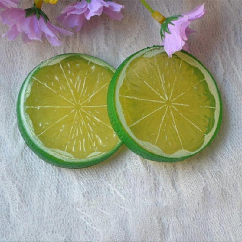 60pcs Realistic Fake Artificial Orange Lemon Slice Simulation Fruit Model Home Party Decoration Kids Cognitive Toy