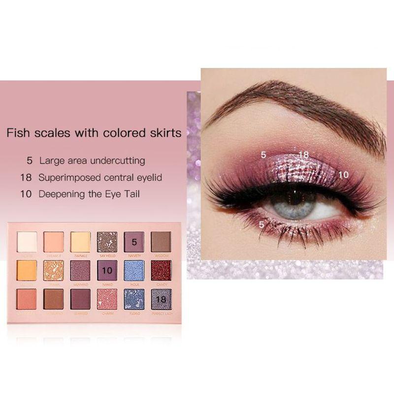 Pudaier - Fish Scale HD 18-Color Eyeshadow Palette