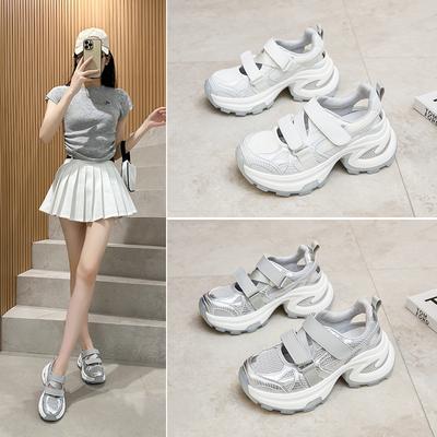 Inner Height Increase Dad Shoes Women's 2025 Summer New Sports and Leisure Shoes Platform Mary Jane Running Shoes Increased by 7cm