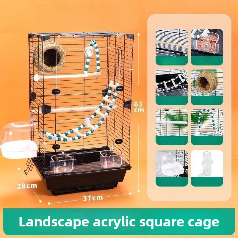 Drawer Bird Cages Large Metal Bird Cage Parrot Birds Toy Nest Houses Habitats Birdcage Small Animal Hideout Parrots Supplies