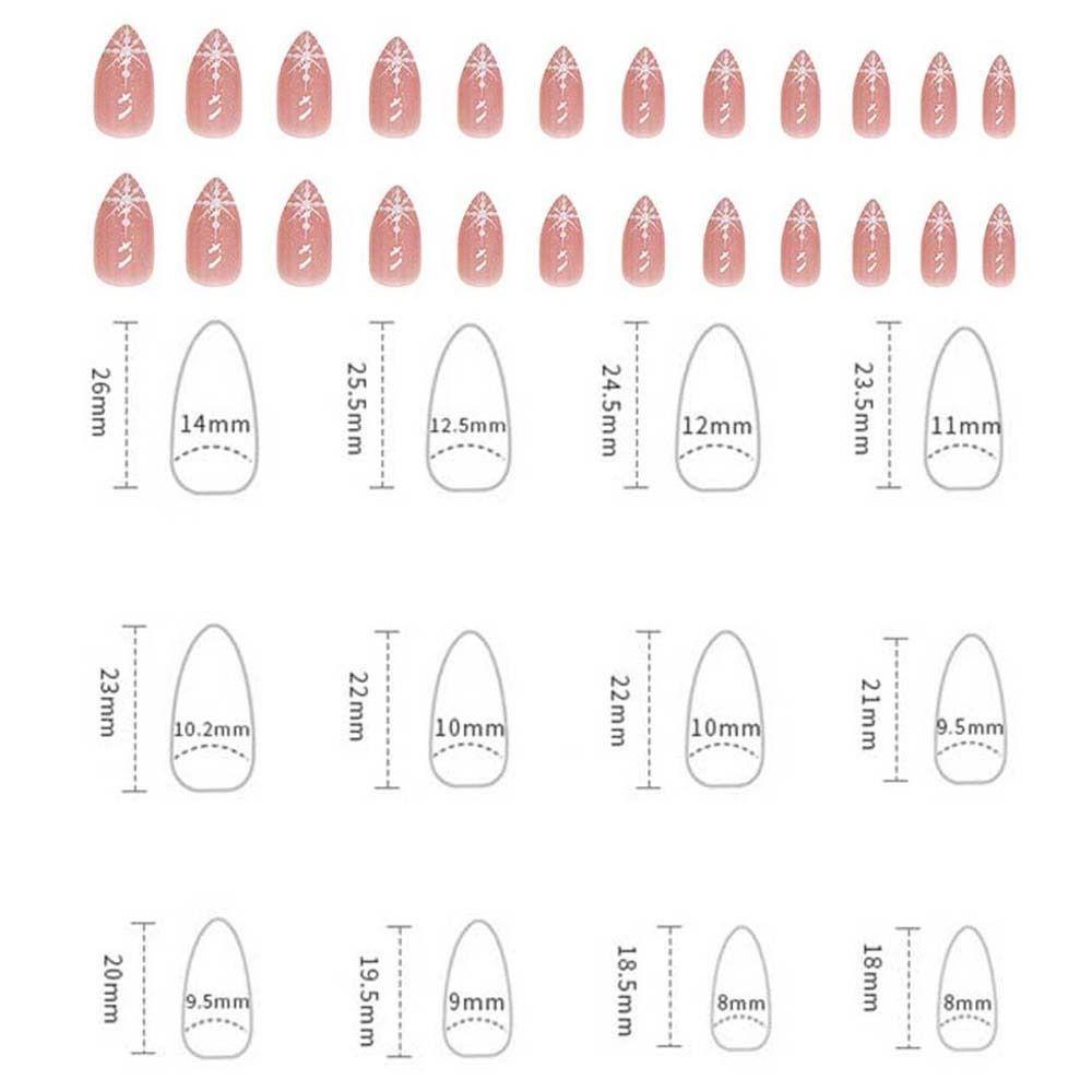 24Pcs/set Manicure Material Christmas False Nails Christmas Fake Nail Extension Nail Salon