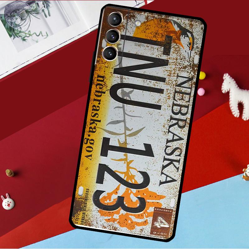 

Retro Funny License Plate Funda For Samsung Galaxy S26 S25 S24 S22 S23 Ultra Plus S20 S21 FE S9 S10 S25 FE Phone Case Galaxy S21 FE