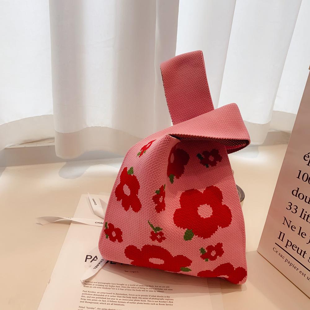 Large Capacity Knitted Bag Women'S Knitted Handbag Tote Bag Portable Storage For Outdoor Use Soft Woven Versatile And Cute Bag