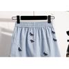 DIMANAF 2026 Spring Summer Plus Size Women Skirt Pants Elastic Waist Oversize Loose Casual Shorts Cotton Print Plaid