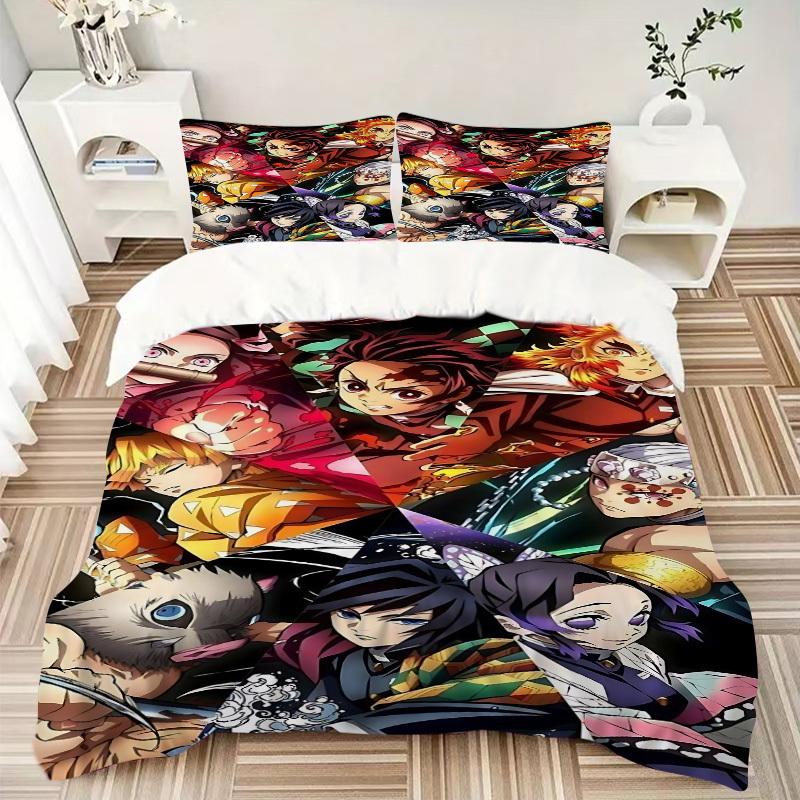 3pcs Demon Slayer Bedding Set. Soft and Comfortable with No Core Included (1x Duvet Cover + 2x Pillow Covers) yy251031030