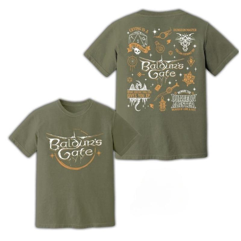 

Vintage Baldurs Gate Doodle Cotton Shirt Astarion Shadowheart Dungeons Shirt Dnd Dad Shirt Family Game Night Comfortable Tee S