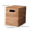 Cesta de Armazenamento de Rattan com Tampa Recipiente com Tampa Tecido à Mão