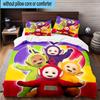 3PCS Teletu-bbies Celebrate Pride 3pcs Bedding,Including 3PCS Duvet Cover And 2pcs Pillowcases Perfect for Christmas,Ideal for Bedroom, Dormitory