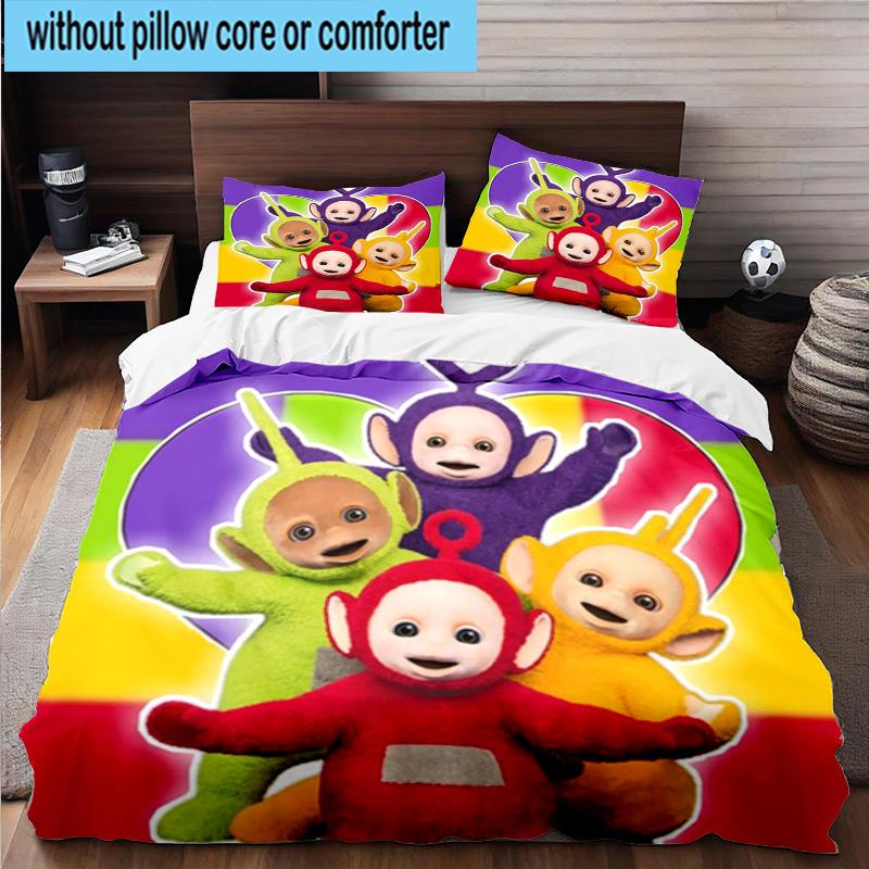 3PCS Teletu-bbies Celebrate Pride 3pcs Bedding,Including 3PCS Duvet Cover And 2pcs Pillowcases Perfect for Christmas,Ideal for Bedroom, Dormitory
